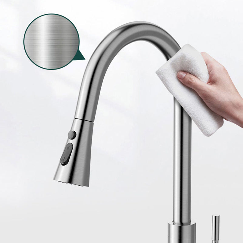 High Arch Kitchen Faucet Stainless Steel Kitchen Faucet with No Sensor Clearhalo 'Home Improvement' 'home_improvement' 'home_improvement_kitchen_faucets' 'Kitchen Faucets' 'Kitchen Remodel & Kitchen Fixtures' 'Kitchen Sinks & Faucet Components' 'kitchen_faucets' 7078689