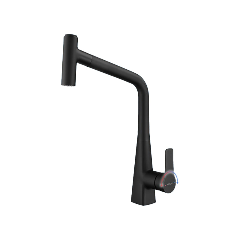 High Arch Kitchen Faucet Stainless Steel Kitchen Faucet with No Sensor Black Draw the Nozzle Faucet Clearhalo 'Home Improvement' 'home_improvement' 'home_improvement_kitchen_faucets' 'Kitchen Faucets' 'Kitchen Remodel & Kitchen Fixtures' 'Kitchen Sinks & Faucet Components' 'kitchen_faucets' 7078692