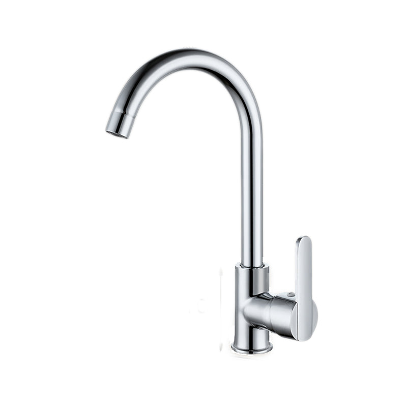 Metal Kitchen Faucet High Arch 1 Hole Kitchen Faucet with No Sensor Silver Big Curved Faucet Cold Water Dispensers Clearhalo 'Home Improvement' 'home_improvement' 'home_improvement_kitchen_faucets' 'Kitchen Faucets' 'Kitchen Remodel & Kitchen Fixtures' 'Kitchen Sinks & Faucet Components' 'kitchen_faucets' 7078708
