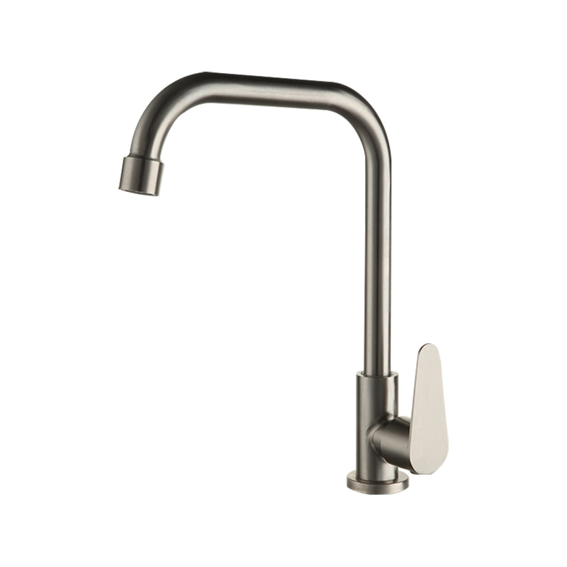 Metal Kitchen Faucet High Arch 1 Hole Kitchen Faucet with No Sensor Nickel Seven Character Faucet Cold Water Dispensers Clearhalo 'Home Improvement' 'home_improvement' 'home_improvement_kitchen_faucets' 'Kitchen Faucets' 'Kitchen Remodel & Kitchen Fixtures' 'Kitchen Sinks & Faucet Components' 'kitchen_faucets' 7078723