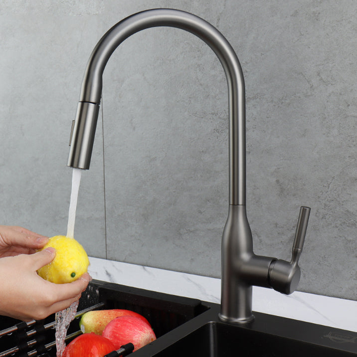 Classic Sink Faucet Metal Solid Color Standard Kitchen Faucet Clearhalo 'Home Improvement' 'home_improvement' 'home_improvement_kitchen_faucets' 'Kitchen Faucets' 'Kitchen Remodel & Kitchen Fixtures' 'Kitchen Sinks & Faucet Components' 'kitchen_faucets' 7078752