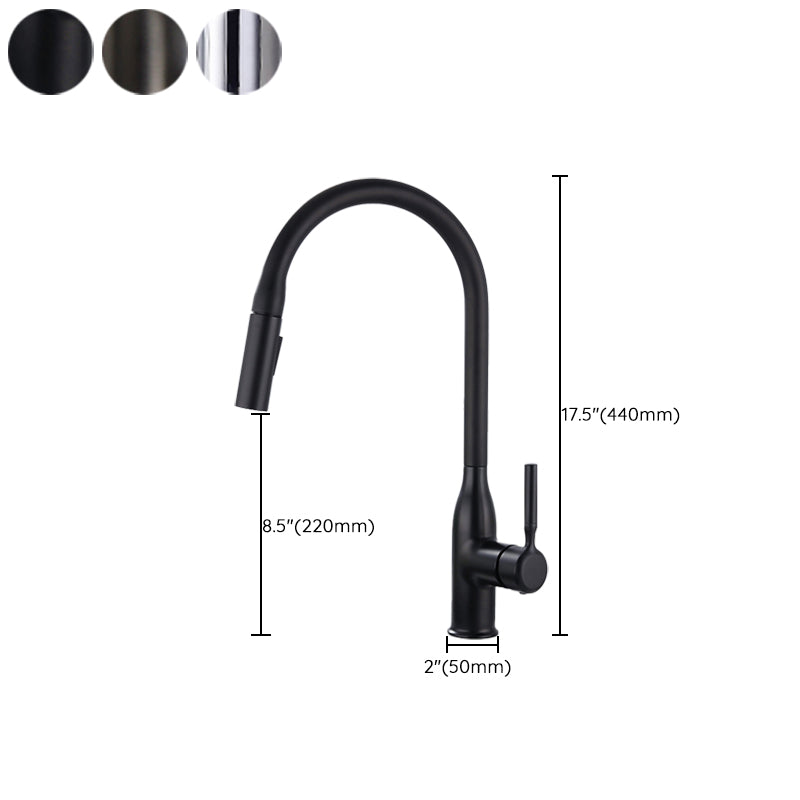 Classic Sink Faucet Metal Solid Color Standard Kitchen Faucet Clearhalo 'Home Improvement' 'home_improvement' 'home_improvement_kitchen_faucets' 'Kitchen Faucets' 'Kitchen Remodel & Kitchen Fixtures' 'Kitchen Sinks & Faucet Components' 'kitchen_faucets' 7078760
