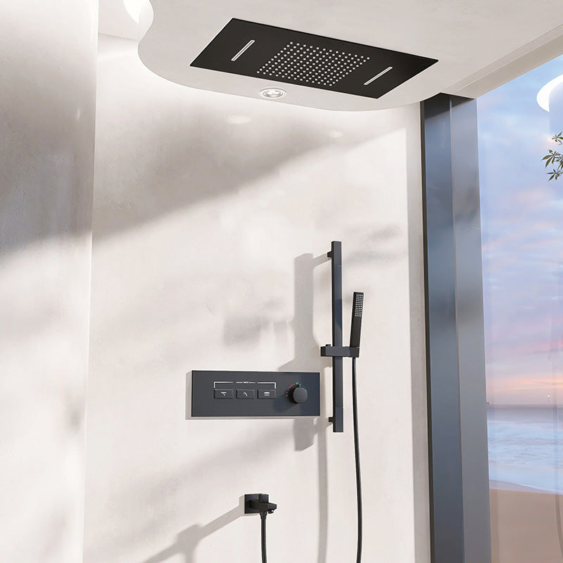 Modern Shower System Brass Slide Bar Included Adjustable Shower Head Shower Combo Clearhalo 'Bathroom Remodel & Bathroom Fixtures' 'Home Improvement' 'home_improvement' 'home_improvement_shower_faucets' 'Shower Faucets & Systems' 'shower_faucets' 'Showers & Bathtubs Plumbing' 'Showers & Bathtubs' 7078761