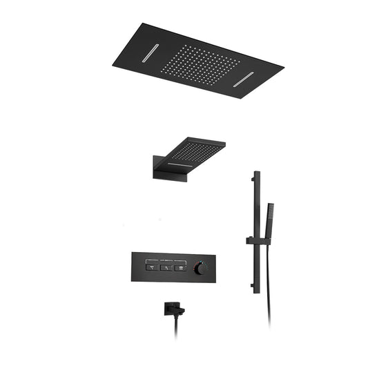 Modern Shower System Brass Slide Bar Included Adjustable Shower Head Shower Combo Clearhalo 'Bathroom Remodel & Bathroom Fixtures' 'Home Improvement' 'home_improvement' 'home_improvement_shower_faucets' 'Shower Faucets & Systems' 'shower_faucets' 'Showers & Bathtubs Plumbing' 'Showers & Bathtubs' 7078770