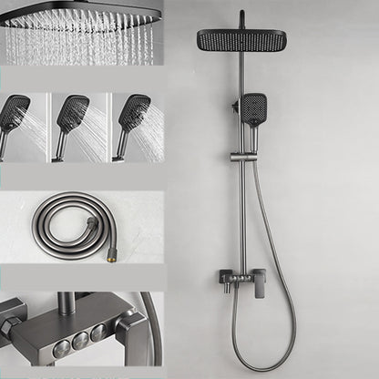 Shower Trim Square Massage Jet Handheld Shower Head Shower System Smoke Gray Temperature Control Digital Display Not Included Clearhalo 'Bathroom Remodel & Bathroom Fixtures' 'Home Improvement' 'home_improvement' 'home_improvement_shower_faucets' 'Shower Faucets & Systems' 'shower_faucets' 'Showers & Bathtubs Plumbing' 'Showers & Bathtubs' 7078875