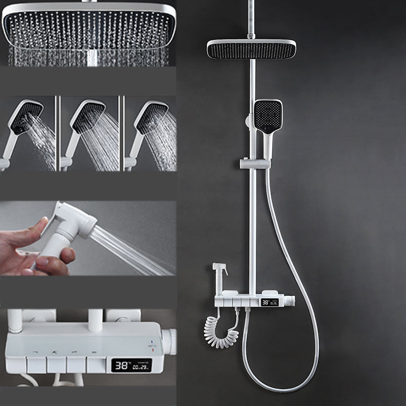 Shower Trim Square Massage Jet Handheld Shower Head Shower System White Digital Display Not Included Clearhalo 'Bathroom Remodel & Bathroom Fixtures' 'Home Improvement' 'home_improvement' 'home_improvement_shower_faucets' 'Shower Faucets & Systems' 'shower_faucets' 'Showers & Bathtubs Plumbing' 'Showers & Bathtubs' 7078883