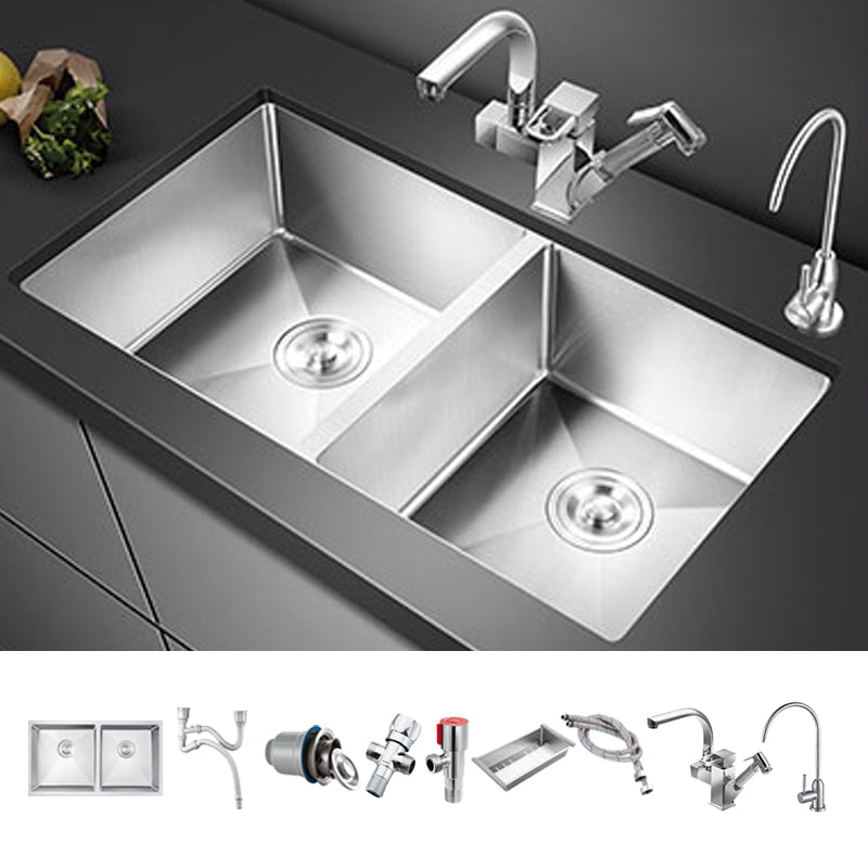 Double Sink Undermount Stainless Steel Sink with Drain Assembly for Kitchen Sink with Faucet Faucet with Water Filtration Clearhalo 'Home Improvement' 'home_improvement' 'home_improvement_kitchen_sinks' 'Kitchen Remodel & Kitchen Fixtures' 'Kitchen Sinks & Faucet Components' 'Kitchen Sinks' 'kitchen_sinks' 7079068