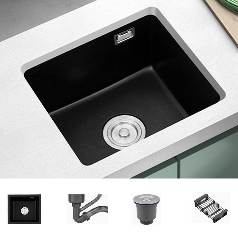 Quartz Kitchen Sink Single Bowl Kitchen Sink with Drain Strainer Kit Sink Only None Clearhalo 'Home Improvement' 'home_improvement' 'home_improvement_kitchen_sinks' 'Kitchen Remodel & Kitchen Fixtures' 'Kitchen Sinks & Faucet Components' 'Kitchen Sinks' 'kitchen_sinks' 7079141