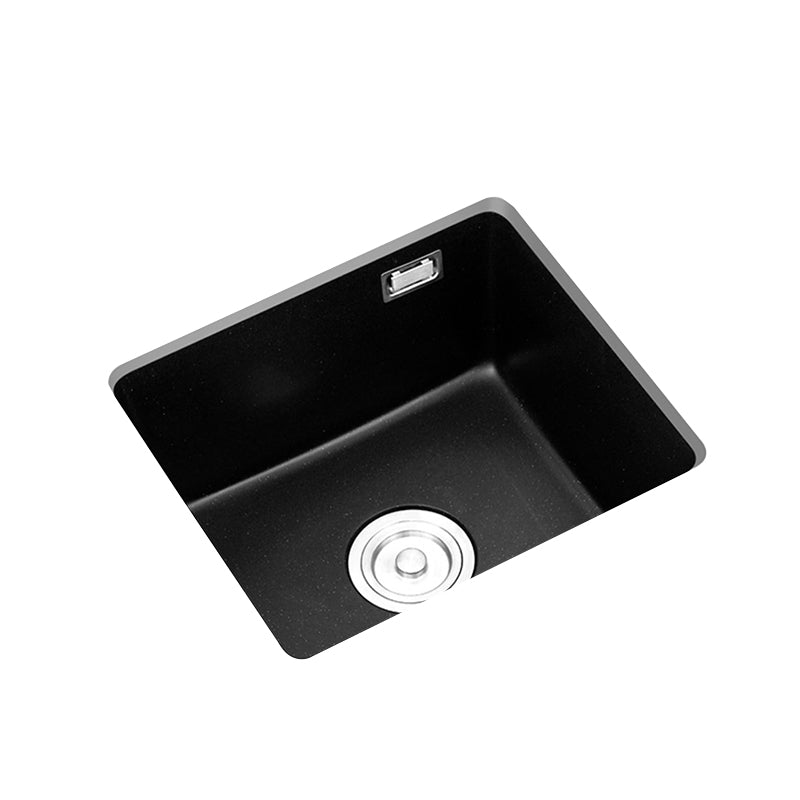 Quartz Kitchen Sink Single Bowl Kitchen Sink with Drain Strainer Kit Clearhalo 'Home Improvement' 'home_improvement' 'home_improvement_kitchen_sinks' 'Kitchen Remodel & Kitchen Fixtures' 'Kitchen Sinks & Faucet Components' 'Kitchen Sinks' 'kitchen_sinks' 7079147