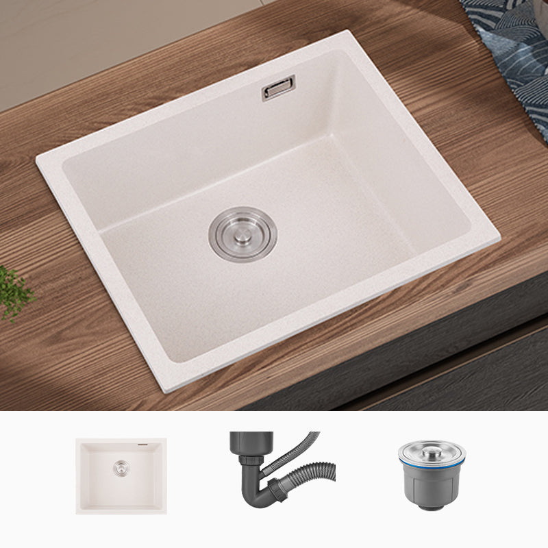 Single Bowl Kitchen Sink Quartz Kitchen Sink with Drain Assembly Sink Only None Clearhalo 'Home Improvement' 'home_improvement' 'home_improvement_kitchen_sinks' 'Kitchen Remodel & Kitchen Fixtures' 'Kitchen Sinks & Faucet Components' 'Kitchen Sinks' 'kitchen_sinks' 7079163