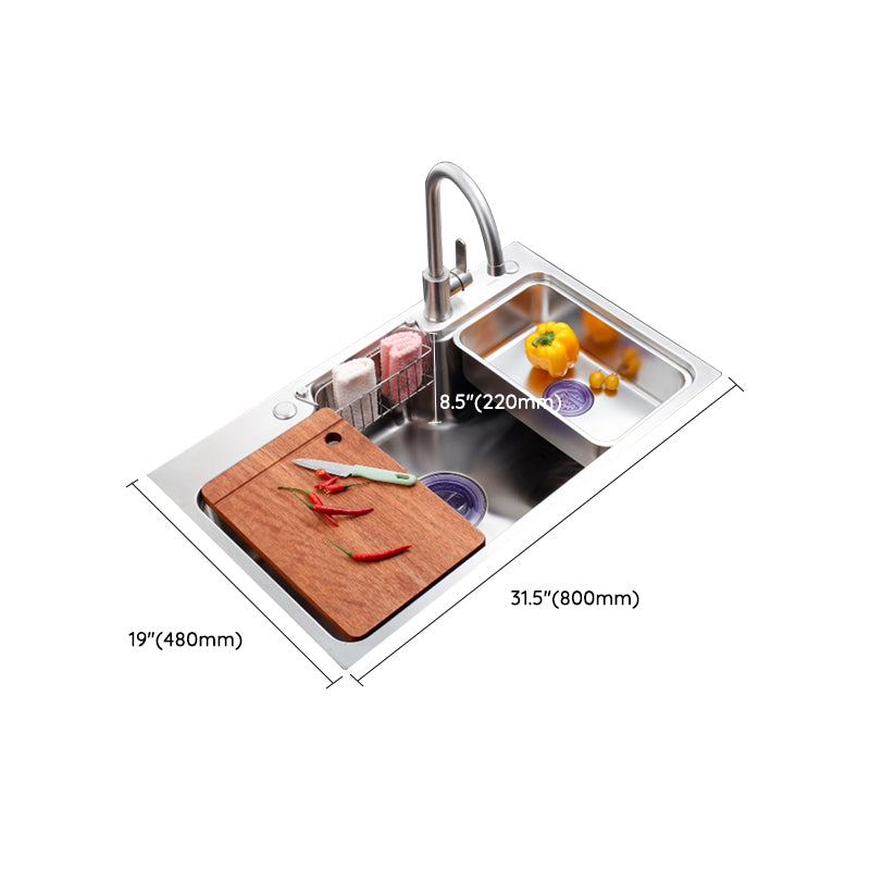 Stainless Steel Kitchen Sink Single Bowl Kitchen Sink(Not Included Faucet) Clearhalo 'Home Improvement' 'home_improvement' 'home_improvement_kitchen_sinks' 'Kitchen Remodel & Kitchen Fixtures' 'Kitchen Sinks & Faucet Components' 'Kitchen Sinks' 'kitchen_sinks' 7079237
