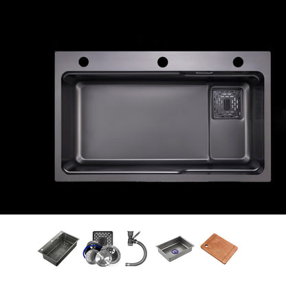 Drop-In Kitchen Sink Stainless Steel Kitchen Sink with Faucet Included Sink Only Conventional Launching Clearhalo 'Home Improvement' 'home_improvement' 'home_improvement_kitchen_sinks' 'Kitchen Remodel & Kitchen Fixtures' 'Kitchen Sinks & Faucet Components' 'Kitchen Sinks' 'kitchen_sinks' 7079242