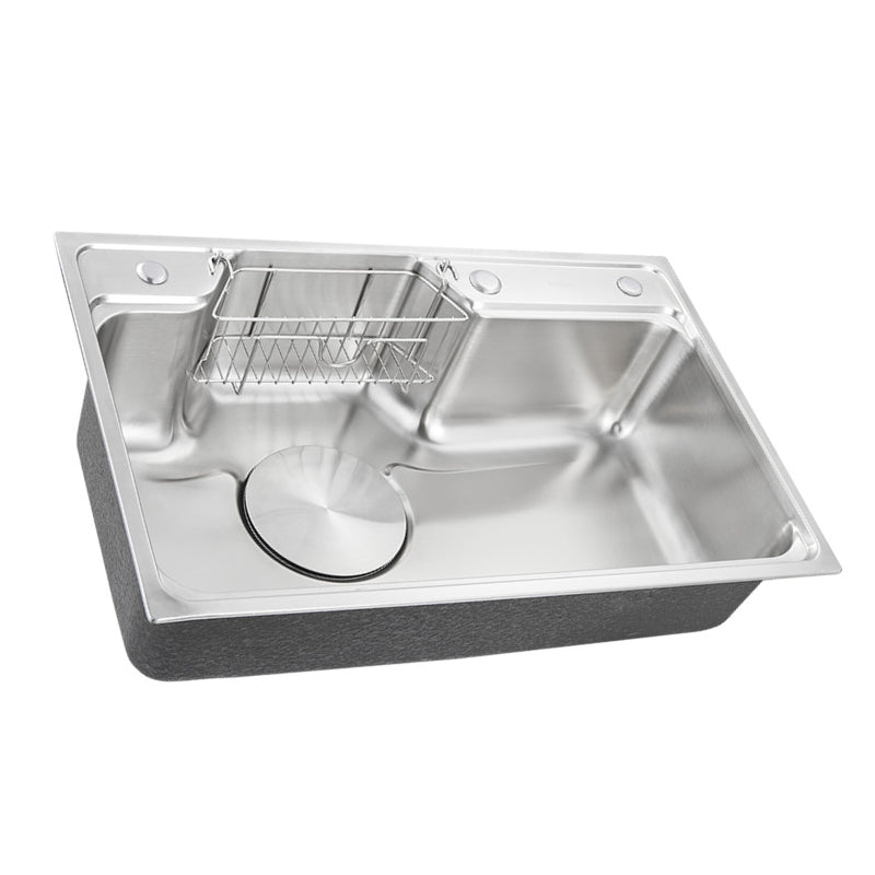 Classic Stainless Steel Sink Overflow Hole Kitchen Sink with Faucet Clearhalo 'Home Improvement' 'home_improvement' 'home_improvement_kitchen_sinks' 'Kitchen Remodel & Kitchen Fixtures' 'Kitchen Sinks & Faucet Components' 'Kitchen Sinks' 'kitchen_sinks' 7079264
