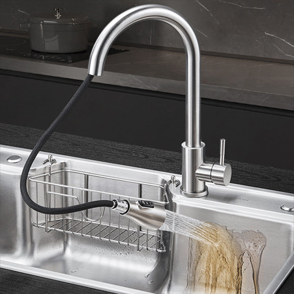 Classic Stainless Steel Sink Overflow Hole Kitchen Sink with Faucet Clearhalo 'Home Improvement' 'home_improvement' 'home_improvement_kitchen_sinks' 'Kitchen Remodel & Kitchen Fixtures' 'Kitchen Sinks & Faucet Components' 'Kitchen Sinks' 'kitchen_sinks' 7079267