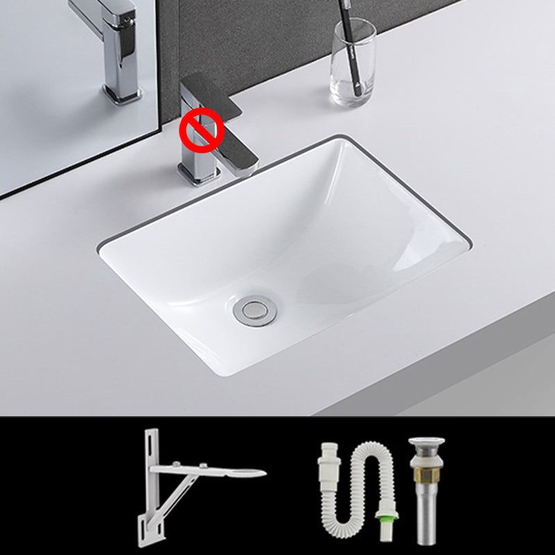 Traditional Undermount Vanity Sink Rectangular Porcelain with Pop-Up Drain Basin Sink 19"L x 13"W x 8"H Sink Clearhalo 'Bathroom Remodel & Bathroom Fixtures' 'Bathroom Sinks & Faucet Components' 'Bathroom Sinks' 'bathroom_sink' 'Home Improvement' 'home_improvement' 'home_improvement_bathroom_sink' 7079304