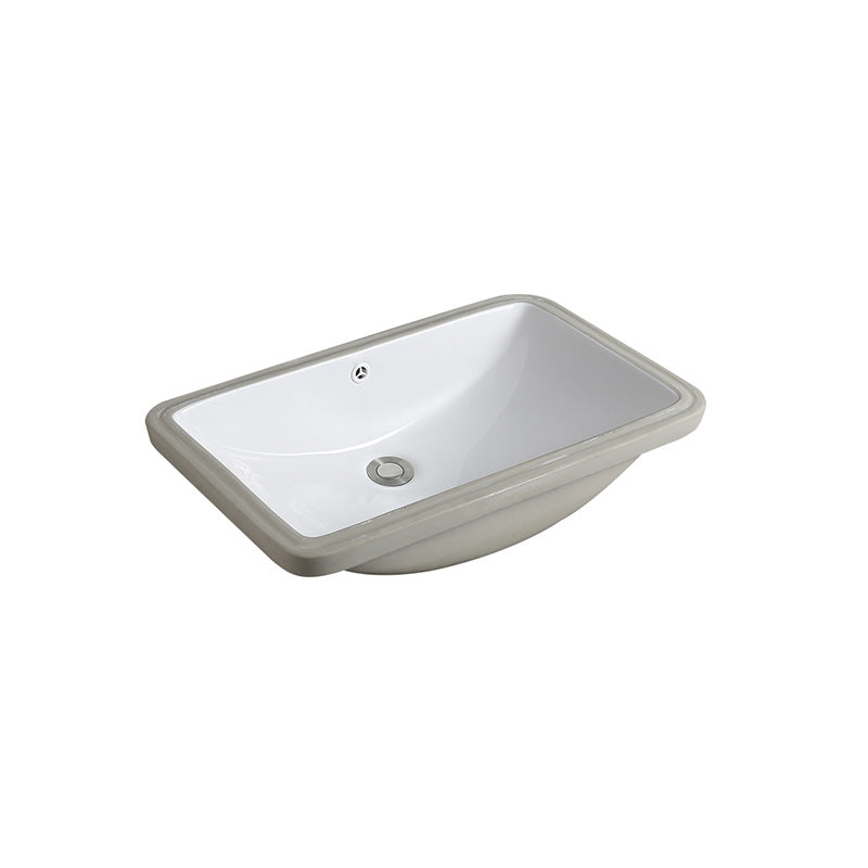 Traditional Undermount Vanity Sink Rectangular Porcelain with Pop-Up Drain Basin Sink Clearhalo 'Bathroom Remodel & Bathroom Fixtures' 'Bathroom Sinks & Faucet Components' 'Bathroom Sinks' 'bathroom_sink' 'Home Improvement' 'home_improvement' 'home_improvement_bathroom_sink' 7079305