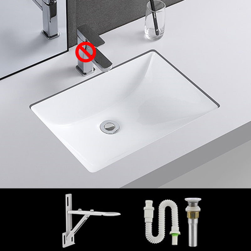 Traditional Undermount Vanity Sink Rectangular Porcelain with Pop-Up Drain Basin Sink 20"L x 15"W x 7"H Sink Clearhalo 'Bathroom Remodel & Bathroom Fixtures' 'Bathroom Sinks & Faucet Components' 'Bathroom Sinks' 'bathroom_sink' 'Home Improvement' 'home_improvement' 'home_improvement_bathroom_sink' 7079308