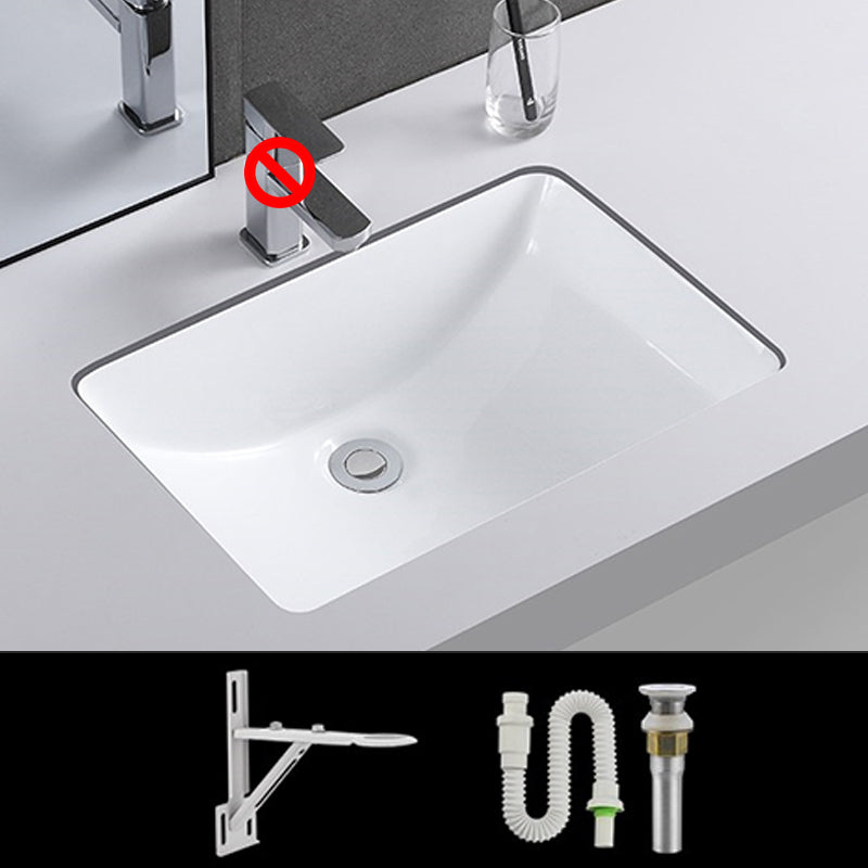 Traditional Undermount Vanity Sink Rectangular Porcelain with Pop-Up Drain Basin Sink 21"L x 15"W x 8"H Sink Clearhalo 'Bathroom Remodel & Bathroom Fixtures' 'Bathroom Sinks & Faucet Components' 'Bathroom Sinks' 'bathroom_sink' 'Home Improvement' 'home_improvement' 'home_improvement_bathroom_sink' 7079310