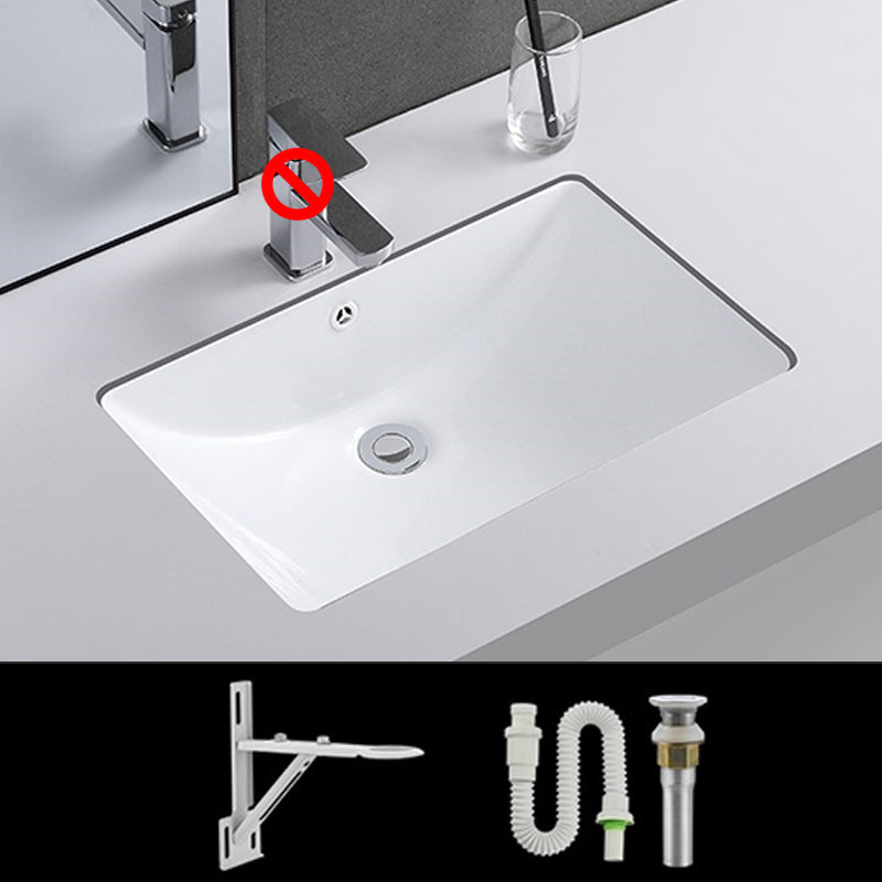 Traditional Undermount Vanity Sink Rectangular Porcelain with Pop-Up Drain Basin Sink 22"L x 14"W x 7"H Sink Clearhalo 'Bathroom Remodel & Bathroom Fixtures' 'Bathroom Sinks & Faucet Components' 'Bathroom Sinks' 'bathroom_sink' 'Home Improvement' 'home_improvement' 'home_improvement_bathroom_sink' 7079312