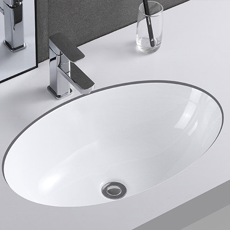 Traditional Undermount Vanity Sink Rectangular Porcelain with Pop-Up Drain Basin Sink Clearhalo 'Bathroom Remodel & Bathroom Fixtures' 'Bathroom Sinks & Faucet Components' 'Bathroom Sinks' 'bathroom_sink' 'Home Improvement' 'home_improvement' 'home_improvement_bathroom_sink' 7079313