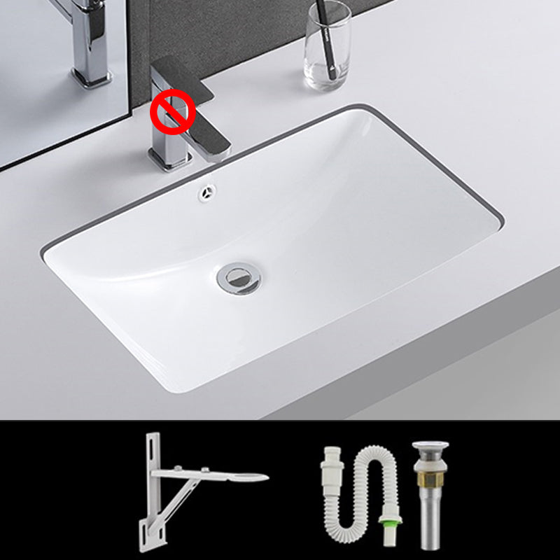 Traditional Undermount Vanity Sink Rectangular Porcelain with Pop-Up Drain Basin Sink 24"L x 15"W x 7"H Sink Clearhalo 'Bathroom Remodel & Bathroom Fixtures' 'Bathroom Sinks & Faucet Components' 'Bathroom Sinks' 'bathroom_sink' 'Home Improvement' 'home_improvement' 'home_improvement_bathroom_sink' 7079315