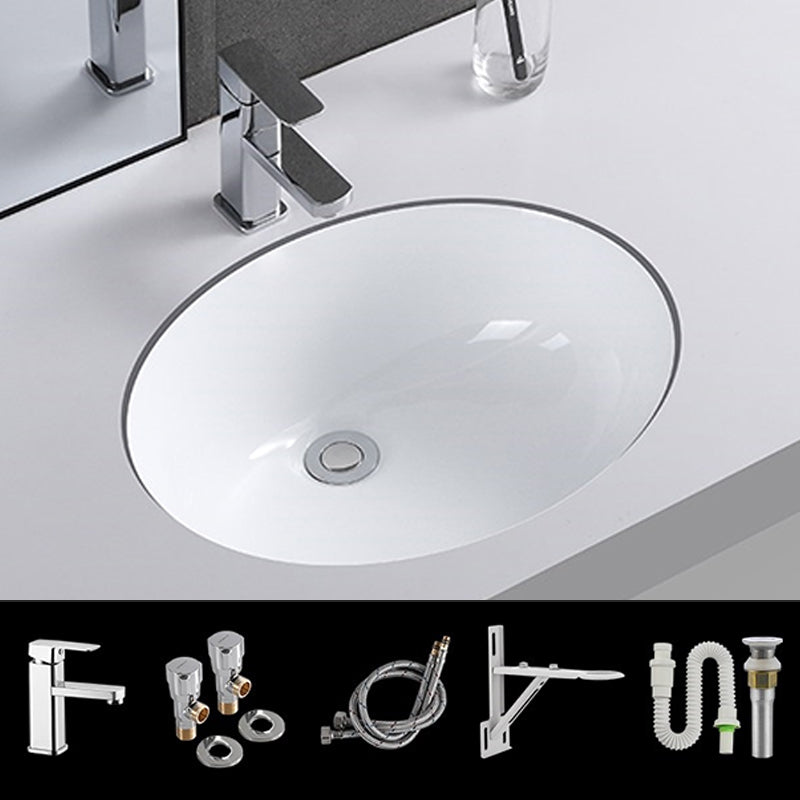 Traditional Undermount Vanity Sink Rectangular Porcelain with Pop-Up Drain Basin Sink 20"L x 16"W x 8"H Sink with Faucet Clearhalo 'Bathroom Remodel & Bathroom Fixtures' 'Bathroom Sinks & Faucet Components' 'Bathroom Sinks' 'bathroom_sink' 'Home Improvement' 'home_improvement' 'home_improvement_bathroom_sink' 7079317