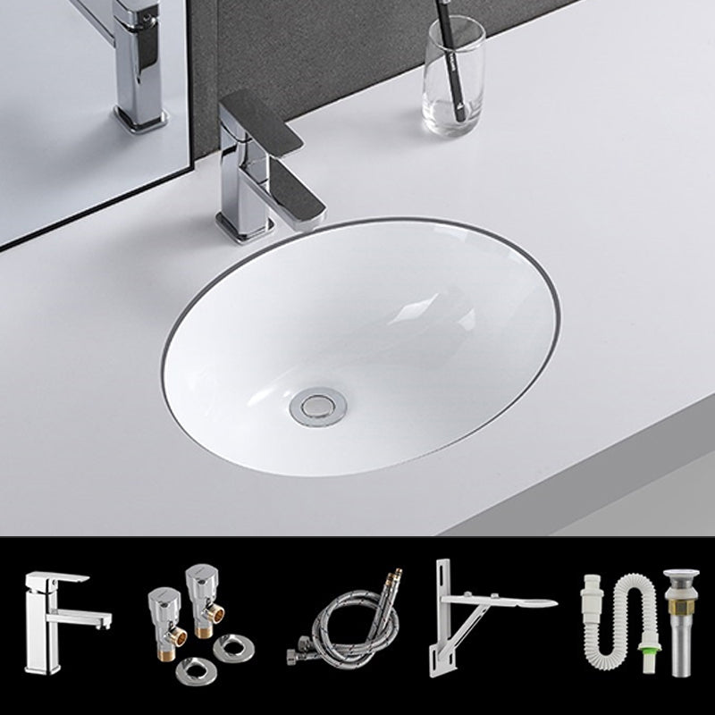 Traditional Undermount Vanity Sink Rectangular Porcelain with Pop-Up Drain Basin Sink 19"L x 15"W x 7"H Sink with Faucet Clearhalo 'Bathroom Remodel & Bathroom Fixtures' 'Bathroom Sinks & Faucet Components' 'Bathroom Sinks' 'bathroom_sink' 'Home Improvement' 'home_improvement' 'home_improvement_bathroom_sink' 7079327