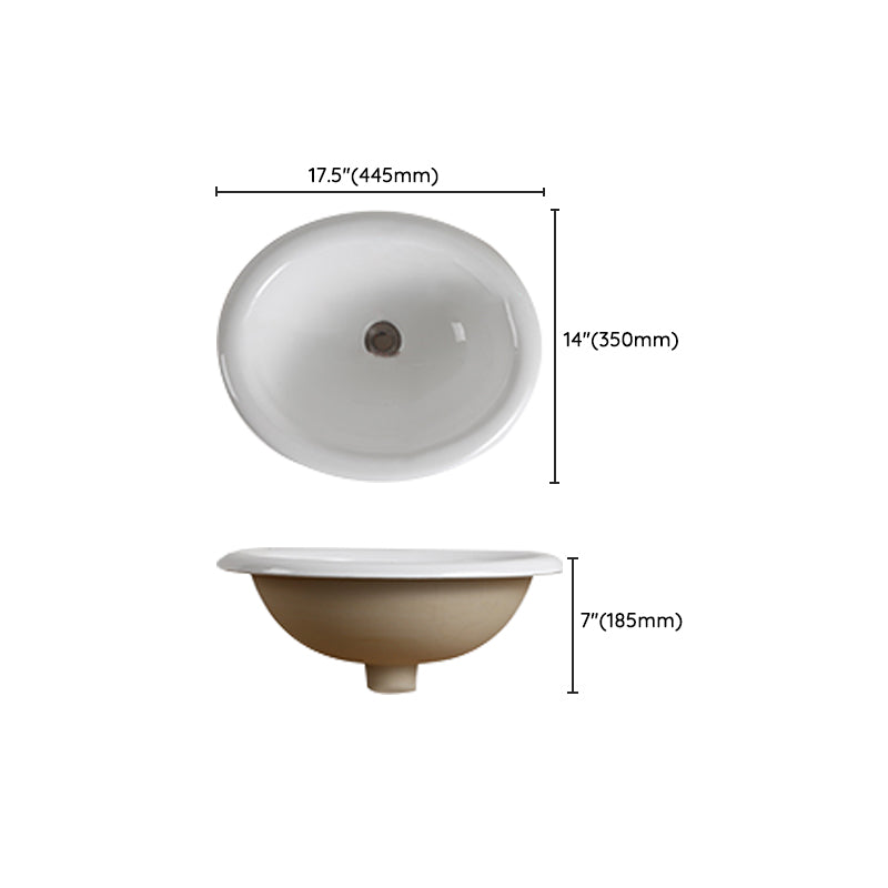 Traditional Drop-in Bathroom Sink Oval Porcelain with Overflow and Faucet Basin Clearhalo 'Bathroom Remodel & Bathroom Fixtures' 'Bathroom Sinks & Faucet Components' 'Bathroom Sinks' 'bathroom_sink' 'Home Improvement' 'home_improvement' 'home_improvement_bathroom_sink' 7079377