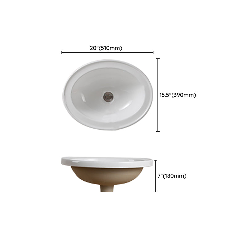 Traditional Drop-in Bathroom Sink Oval Porcelain with Overflow and Faucet Basin Clearhalo 'Bathroom Remodel & Bathroom Fixtures' 'Bathroom Sinks & Faucet Components' 'Bathroom Sinks' 'bathroom_sink' 'Home Improvement' 'home_improvement' 'home_improvement_bathroom_sink' 7079382