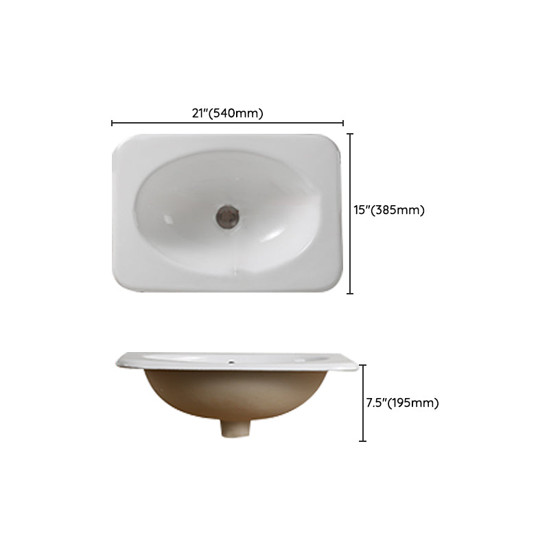 Traditional Drop-in Bathroom Sink Oval Porcelain with Overflow and Faucet Basin Clearhalo 'Bathroom Remodel & Bathroom Fixtures' 'Bathroom Sinks & Faucet Components' 'Bathroom Sinks' 'bathroom_sink' 'Home Improvement' 'home_improvement' 'home_improvement_bathroom_sink' 7079383