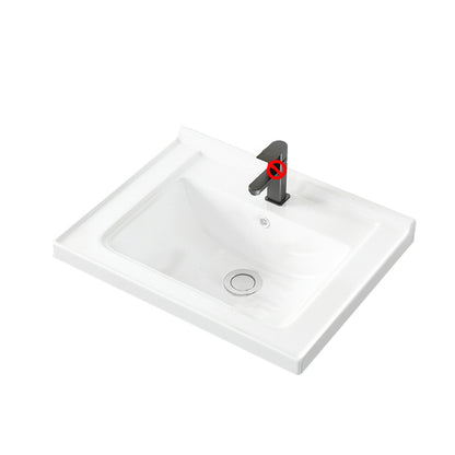 Basic Bathroom Sink Overflow Hole White Vessel Lavatory Sink (Not Included Faucet) 24"L x 16"W x 7"H Clearhalo 'Bathroom Remodel & Bathroom Fixtures' 'Bathroom Sinks & Faucet Components' 'Bathroom Sinks' 'bathroom_sink' 'Home Improvement' 'home_improvement' 'home_improvement_bathroom_sink' 7079387