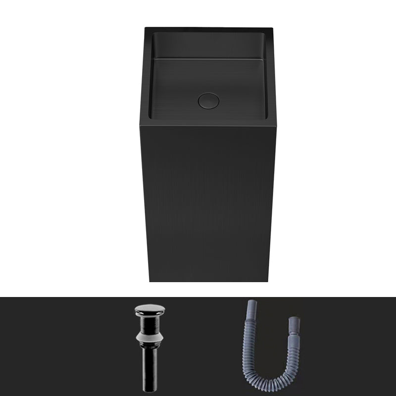 Contemporary Round Wash Stand Stainless Steel Metal Undermount Bathroom Sink Black Unavailiable Sink Clearhalo 'Bathroom Remodel & Bathroom Fixtures' 'Bathroom Sinks & Faucet Components' 'Bathroom Sinks' 'bathroom_sink' 'Home Improvement' 'home_improvement' 'home_improvement_bathroom_sink' 7079403