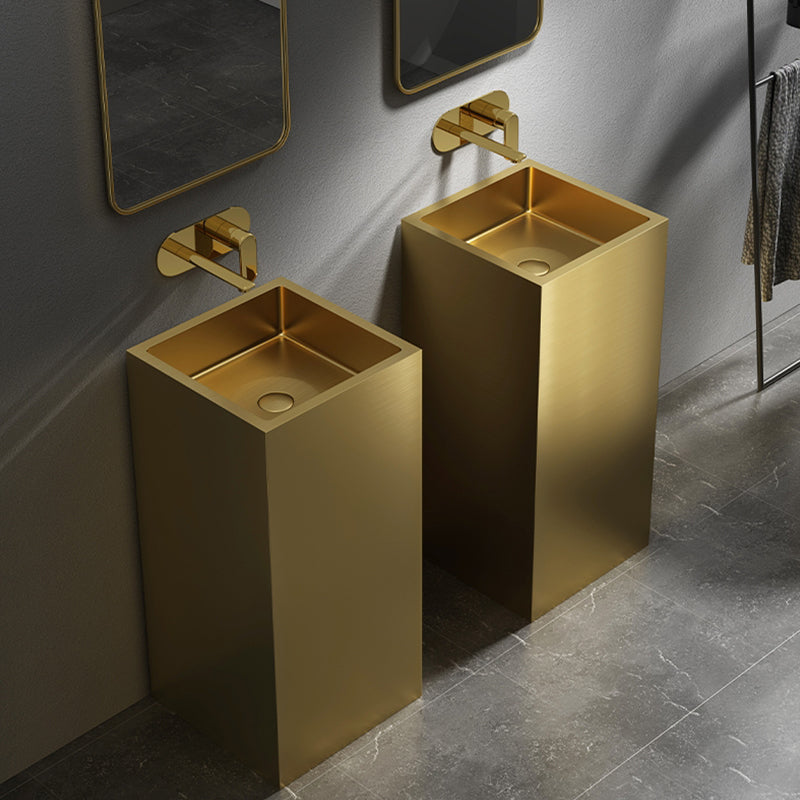 Contemporary Round Wash Stand Stainless Steel Metal Undermount Bathroom Sink Clearhalo 'Bathroom Remodel & Bathroom Fixtures' 'Bathroom Sinks & Faucet Components' 'Bathroom Sinks' 'bathroom_sink' 'Home Improvement' 'home_improvement' 'home_improvement_bathroom_sink' 7079406