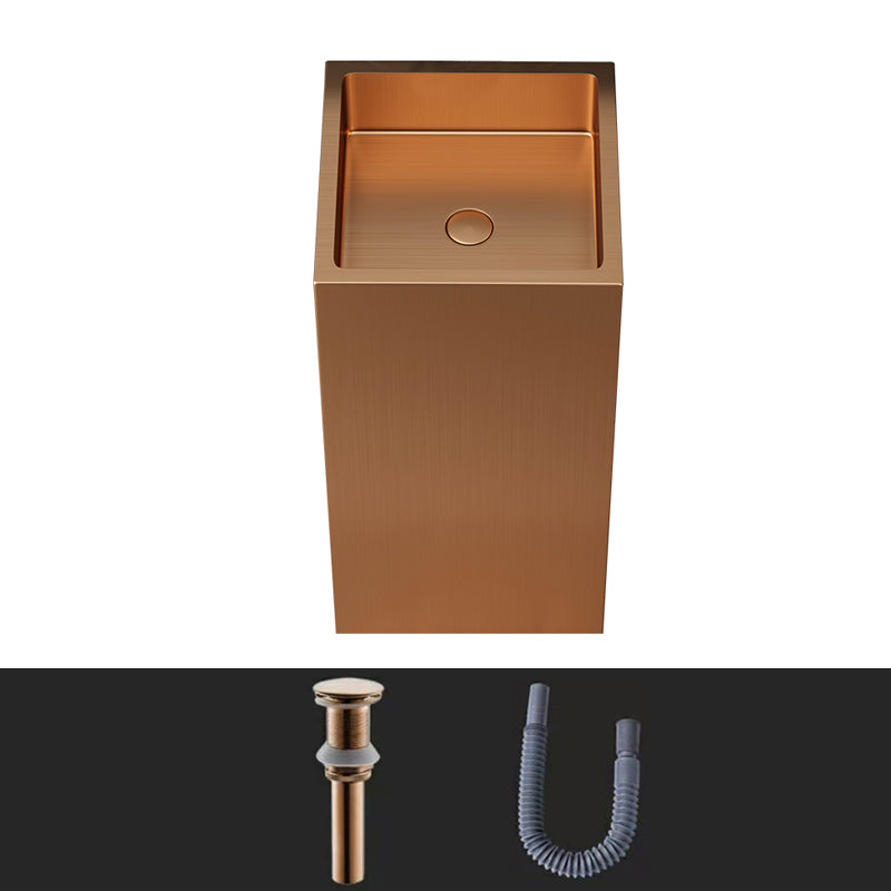 Contemporary Round Wash Stand Stainless Steel Metal Undermount Bathroom Sink Rose Gold Unavailiable Sink Clearhalo 'Bathroom Remodel & Bathroom Fixtures' 'Bathroom Sinks & Faucet Components' 'Bathroom Sinks' 'bathroom_sink' 'Home Improvement' 'home_improvement' 'home_improvement_bathroom_sink' 7079421