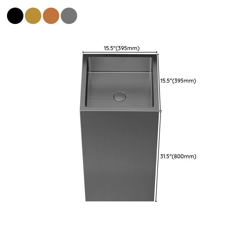 Contemporary Round Wash Stand Stainless Steel Metal Undermount Bathroom Sink Clearhalo 'Bathroom Remodel & Bathroom Fixtures' 'Bathroom Sinks & Faucet Components' 'Bathroom Sinks' 'bathroom_sink' 'Home Improvement' 'home_improvement' 'home_improvement_bathroom_sink' 7079430