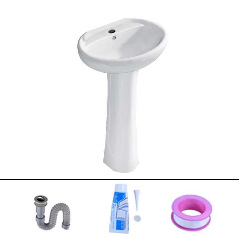 Square Pedestal Sink Ceramic Metal Ground Installation Bathroom Sink 20"L x 16"W x 30"H Sink Clearhalo 'Bathroom Remodel & Bathroom Fixtures' 'Bathroom Sinks & Faucet Components' 'Bathroom Sinks' 'bathroom_sink' 'Home Improvement' 'home_improvement' 'home_improvement_bathroom_sink' 7079432