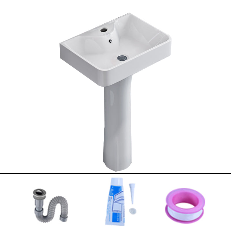 Square Pedestal Sink Ceramic Metal Ground Installation Bathroom Sink Sink Clearhalo 'Bathroom Remodel & Bathroom Fixtures' 'Bathroom Sinks & Faucet Components' 'Bathroom Sinks' 'bathroom_sink' 'Home Improvement' 'home_improvement' 'home_improvement_bathroom_sink' 7079433