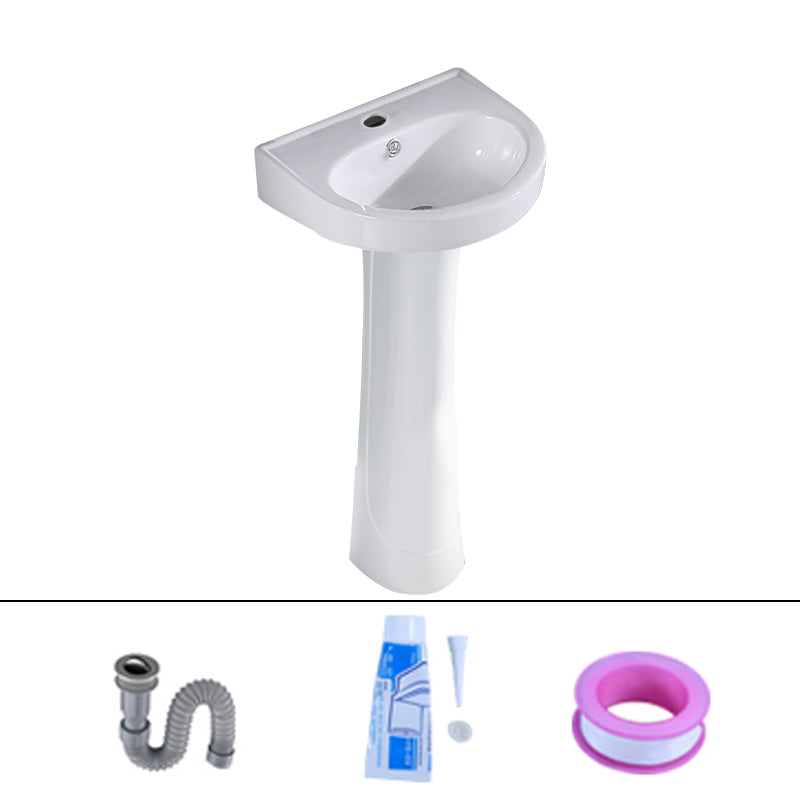 Square Pedestal Sink Ceramic Metal Ground Installation Bathroom Sink 16"L x 14"W x 30"H Sink Clearhalo 'Bathroom Remodel & Bathroom Fixtures' 'Bathroom Sinks & Faucet Components' 'Bathroom Sinks' 'bathroom_sink' 'Home Improvement' 'home_improvement' 'home_improvement_bathroom_sink' 7079435