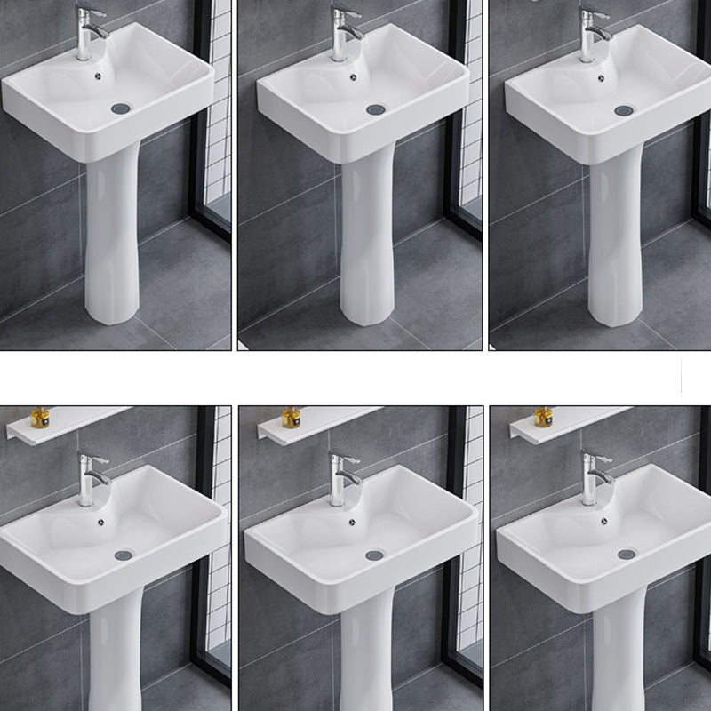Square Pedestal Sink Ceramic Metal Ground Installation Bathroom Sink Clearhalo 'Bathroom Remodel & Bathroom Fixtures' 'Bathroom Sinks & Faucet Components' 'Bathroom Sinks' 'bathroom_sink' 'Home Improvement' 'home_improvement' 'home_improvement_bathroom_sink' 7079436
