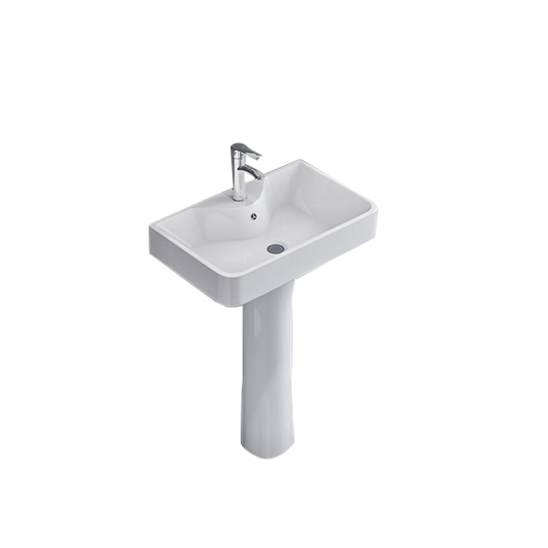 Square Pedestal Sink Ceramic Metal Ground Installation Bathroom Sink Clearhalo 'Bathroom Remodel & Bathroom Fixtures' 'Bathroom Sinks & Faucet Components' 'Bathroom Sinks' 'bathroom_sink' 'Home Improvement' 'home_improvement' 'home_improvement_bathroom_sink' 7079440