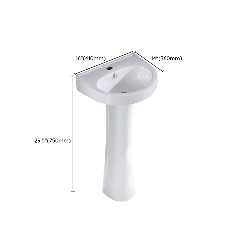 Square Pedestal Sink Ceramic Metal Ground Installation Bathroom Sink Clearhalo 'Bathroom Remodel & Bathroom Fixtures' 'Bathroom Sinks & Faucet Components' 'Bathroom Sinks' 'bathroom_sink' 'Home Improvement' 'home_improvement' 'home_improvement_bathroom_sink' 7079448