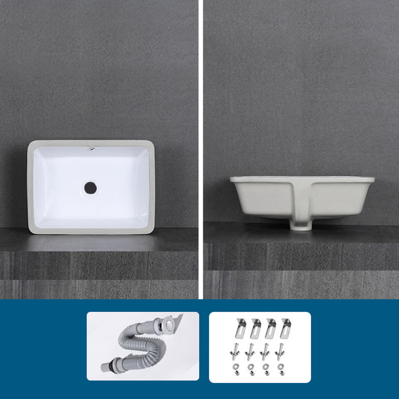 Modern Bathroom Sink Rectangular Vessel Lavatory Sink Pop-Up Drain 14"L x 13"W x 7"H Sink Clearhalo 'Bathroom Remodel & Bathroom Fixtures' 'Bathroom Sinks & Faucet Components' 'Bathroom Sinks' 'bathroom_sink' 'Home Improvement' 'home_improvement' 'home_improvement_bathroom_sink' 7079455