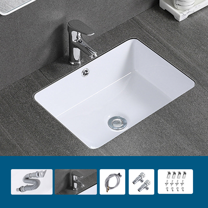 Modern Bathroom Sink Rectangular Vessel Lavatory Sink Pop-Up Drain 14"L x 13"W x 7"H Sink with Faucet Clearhalo 'Bathroom Remodel & Bathroom Fixtures' 'Bathroom Sinks & Faucet Components' 'Bathroom Sinks' 'bathroom_sink' 'Home Improvement' 'home_improvement' 'home_improvement_bathroom_sink' 7079456