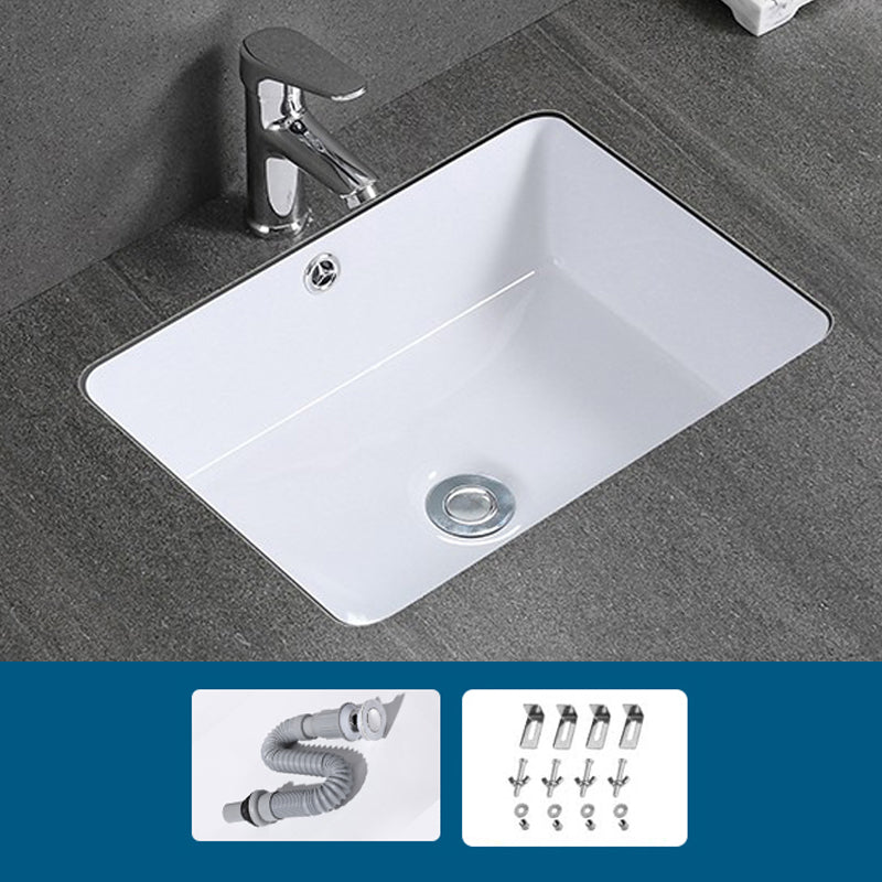 Modern Bathroom Sink Rectangular Vessel Lavatory Sink Pop-Up Drain 16"L x 14"W x 7"H Sink with Faucet Clearhalo 'Bathroom Remodel & Bathroom Fixtures' 'Bathroom Sinks & Faucet Components' 'Bathroom Sinks' 'bathroom_sink' 'Home Improvement' 'home_improvement' 'home_improvement_bathroom_sink' 7079461