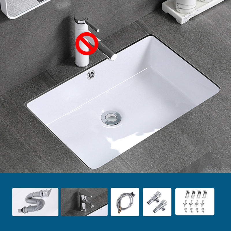 Modern Bathroom Sink Rectangular Vessel Lavatory Sink Pop-Up Drain 22"L x 16"W x 7"H Sink with Faucet Clearhalo 'Bathroom Remodel & Bathroom Fixtures' 'Bathroom Sinks & Faucet Components' 'Bathroom Sinks' 'bathroom_sink' 'Home Improvement' 'home_improvement' 'home_improvement_bathroom_sink' 7079473
