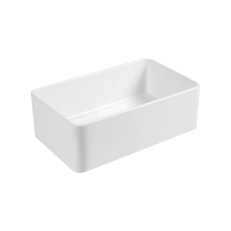 Farm Style Bathroom Sink Ceramic Rectangular Washroom Sink with Faucet 32.7"L x 18.1"W x 9.8"H Sink Clearhalo 'Bathroom Remodel & Bathroom Fixtures' 'Bathroom Sinks & Faucet Components' 'Bathroom Sinks' 'bathroom_sink' 'Home Improvement' 'home_improvement' 'home_improvement_bathroom_sink' 7079486