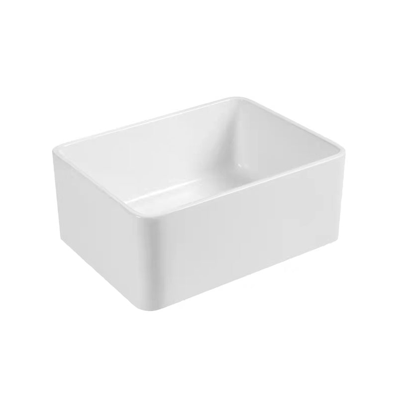 Farm Style Bathroom Sink Ceramic Rectangular Washroom Sink with Faucet 24"L x 18.1"W x 9.8"H Sink Clearhalo 'Bathroom Remodel & Bathroom Fixtures' 'Bathroom Sinks & Faucet Components' 'Bathroom Sinks' 'bathroom_sink' 'Home Improvement' 'home_improvement' 'home_improvement_bathroom_sink' 7079490