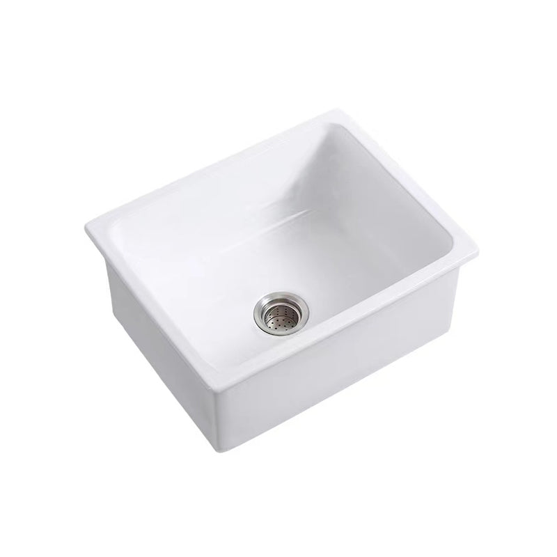 Farm Style Bathroom Sink Ceramic Rectangular Washroom Sink with Faucet Clearhalo 'Bathroom Remodel & Bathroom Fixtures' 'Bathroom Sinks & Faucet Components' 'Bathroom Sinks' 'bathroom_sink' 'Home Improvement' 'home_improvement' 'home_improvement_bathroom_sink' 7079491