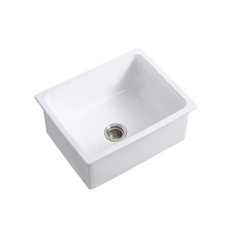 Farm Style Bathroom Sink Ceramic Rectangular Washroom Sink with Faucet 24"L x 19"W x 10"H Sink Clearhalo 'Bathroom Remodel & Bathroom Fixtures' 'Bathroom Sinks & Faucet Components' 'Bathroom Sinks' 'bathroom_sink' 'Home Improvement' 'home_improvement' 'home_improvement_bathroom_sink' 7079494