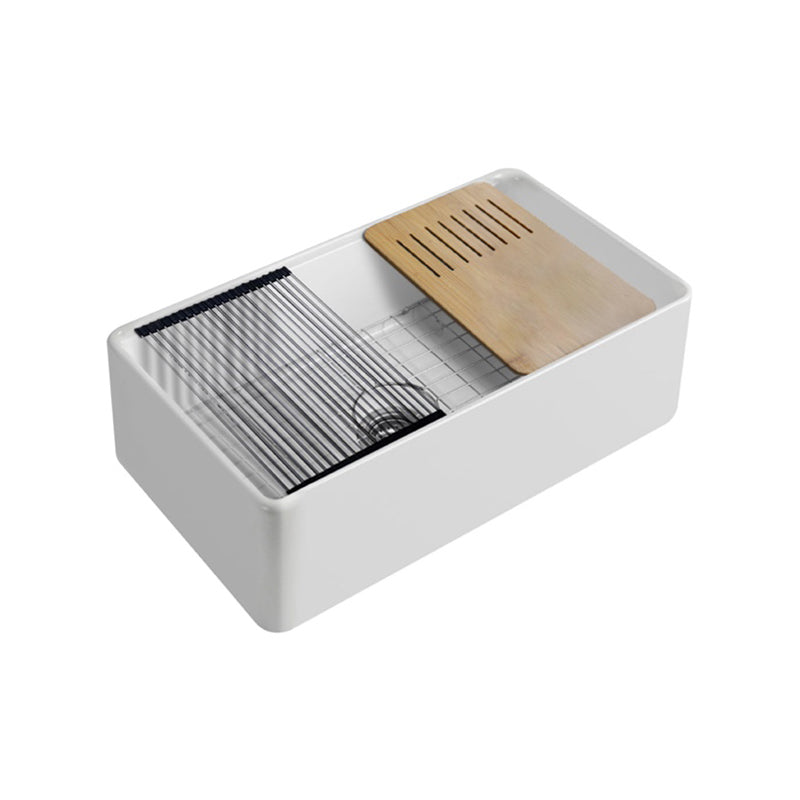 Farm Style Bathroom Sink Ceramic Rectangular Washroom Sink with Faucet 30"L x 20"W x 10"H Sink Clearhalo 'Bathroom Remodel & Bathroom Fixtures' 'Bathroom Sinks & Faucet Components' 'Bathroom Sinks' 'bathroom_sink' 'Home Improvement' 'home_improvement' 'home_improvement_bathroom_sink' 7079497